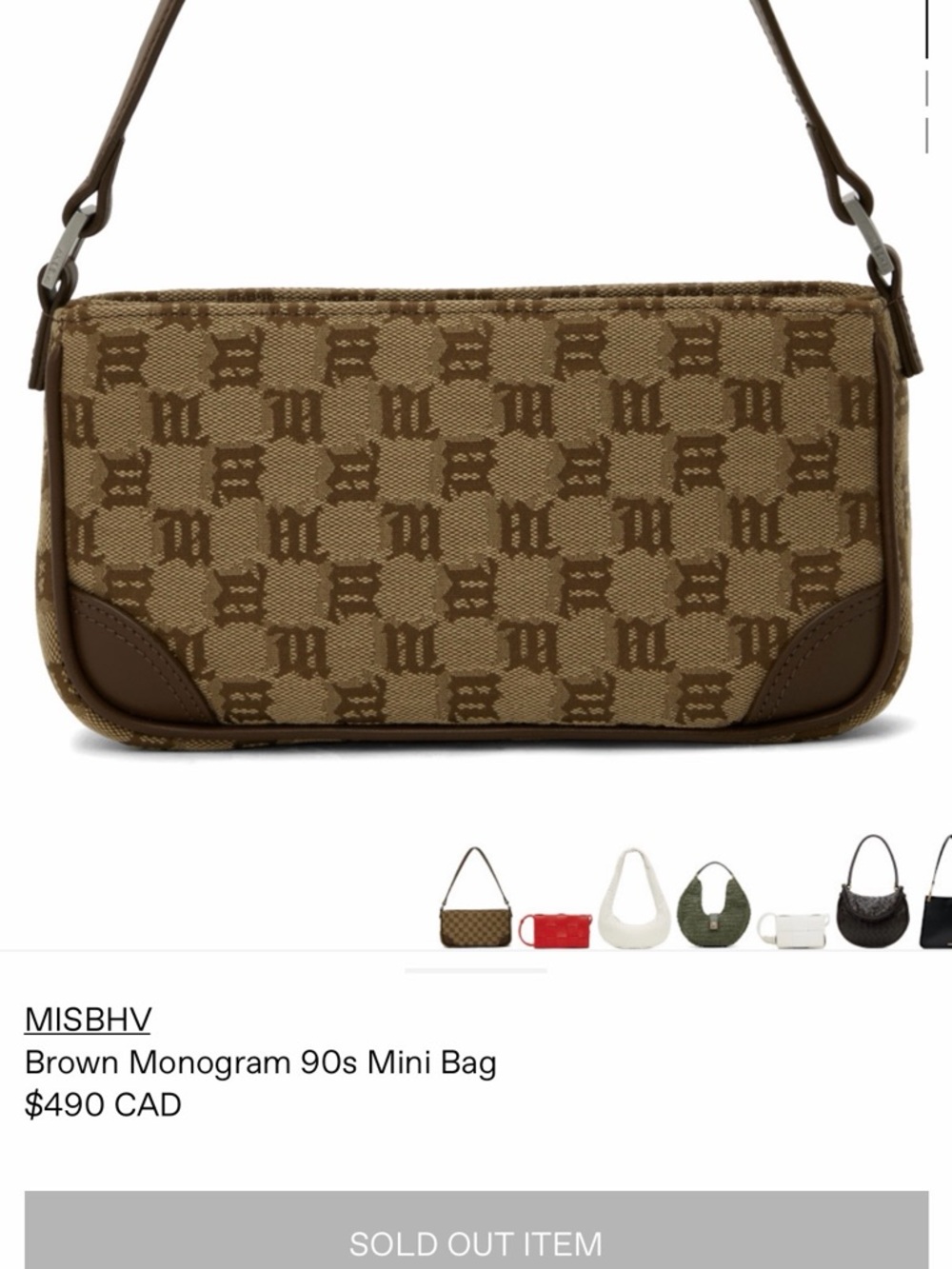 MISBHV Brown Monogram Canvas Shoulder Bag